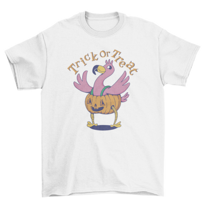 Halloween flamingo pumpkin costume t-shirt