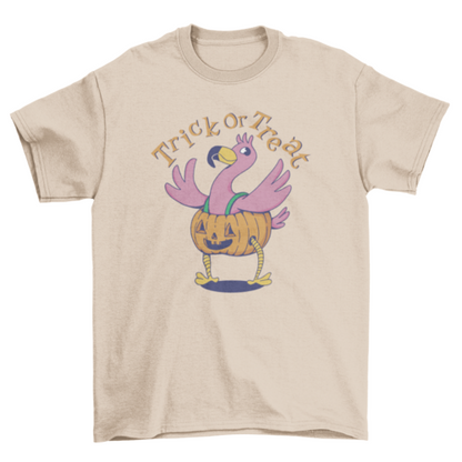 Halloween flamingo pumpkin costume t-shirt