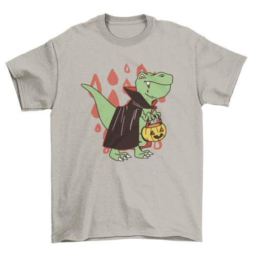 T-rex vampire dinosaur with  Halloween costume t-shirt