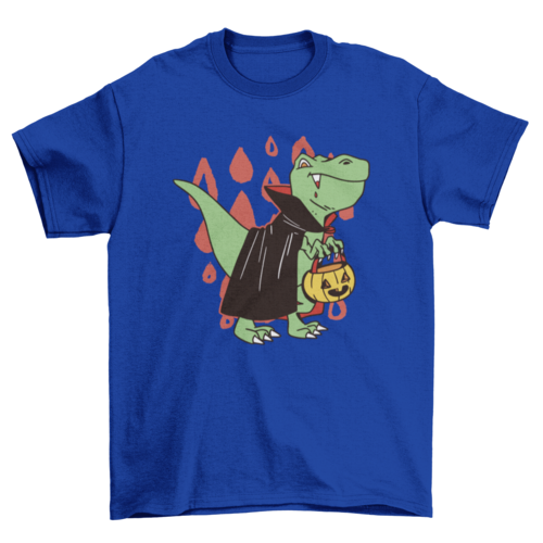 T-rex vampire dinosaur with  Halloween costume t-shirt