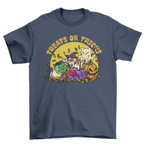 Halloween cats and costumes t-shirt