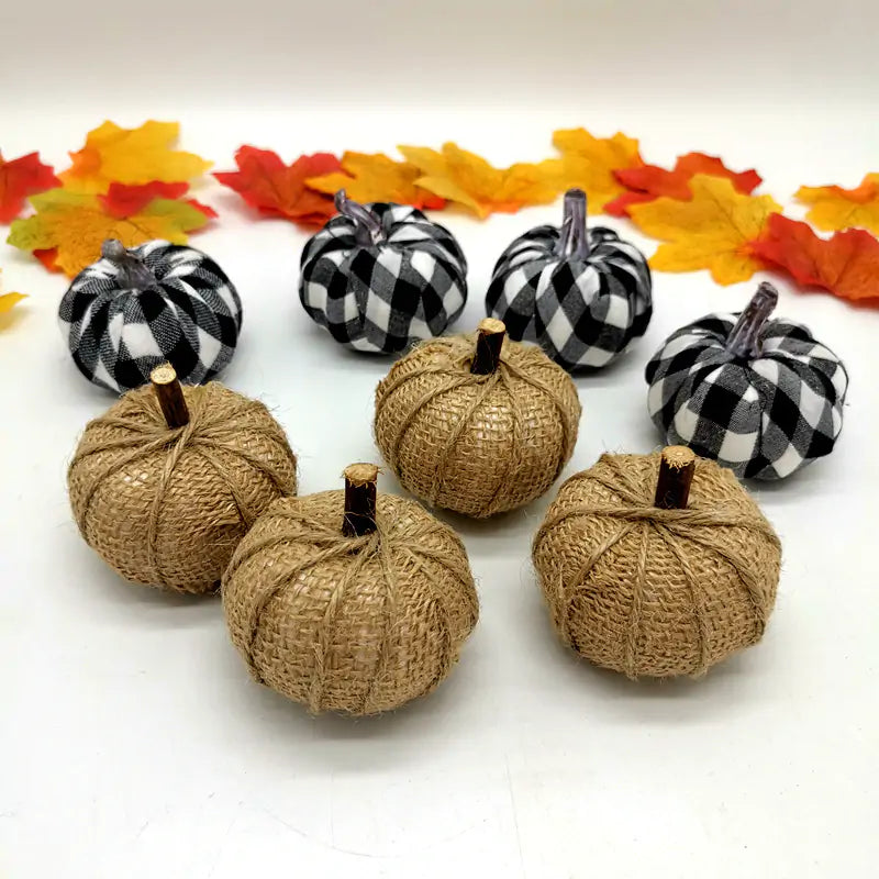 Artificial Burlap Pumpkin