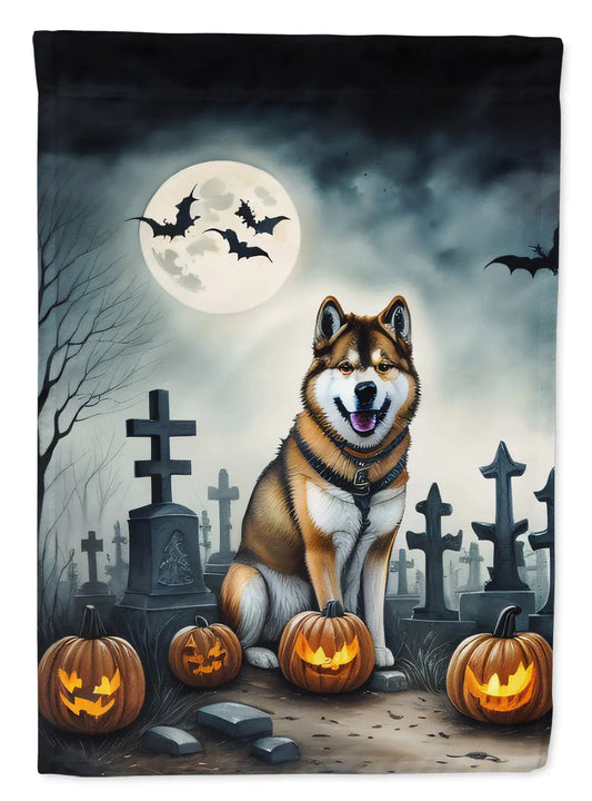 Akita Spooky Halloween Garden Flag