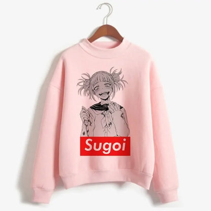 Himiko Toga JK Cosplay Costume Senpai Boku No Hero Academia Pink Hoodies Jacket Costume Tops